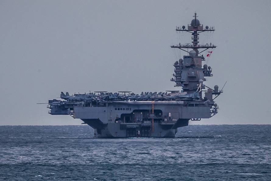 Odlazak nosača zrakoplova USS Gerald Ford iz akvatorija Splita