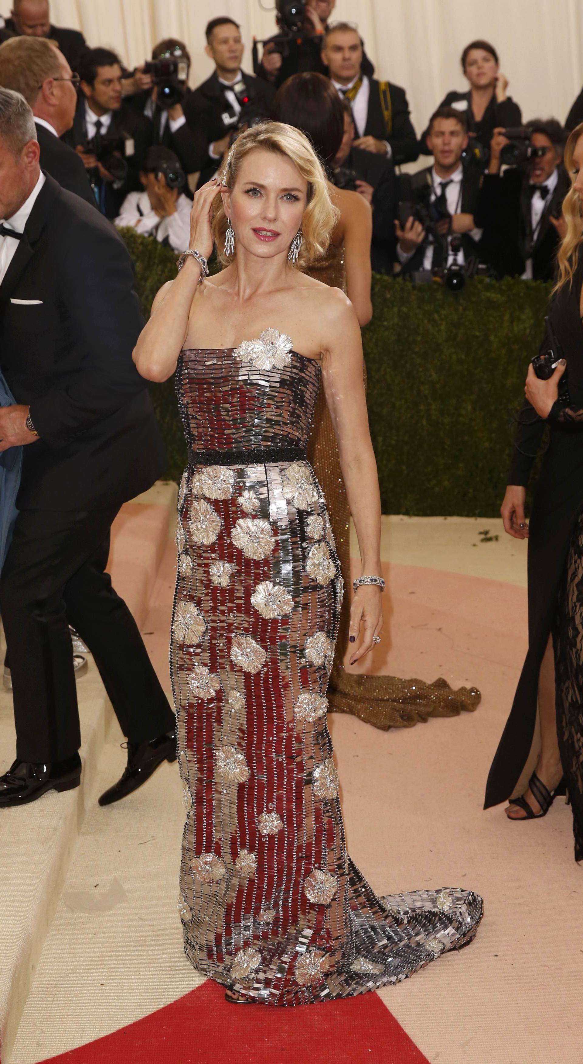 Actress Naomi Watts arrives at the Met Gala in New York