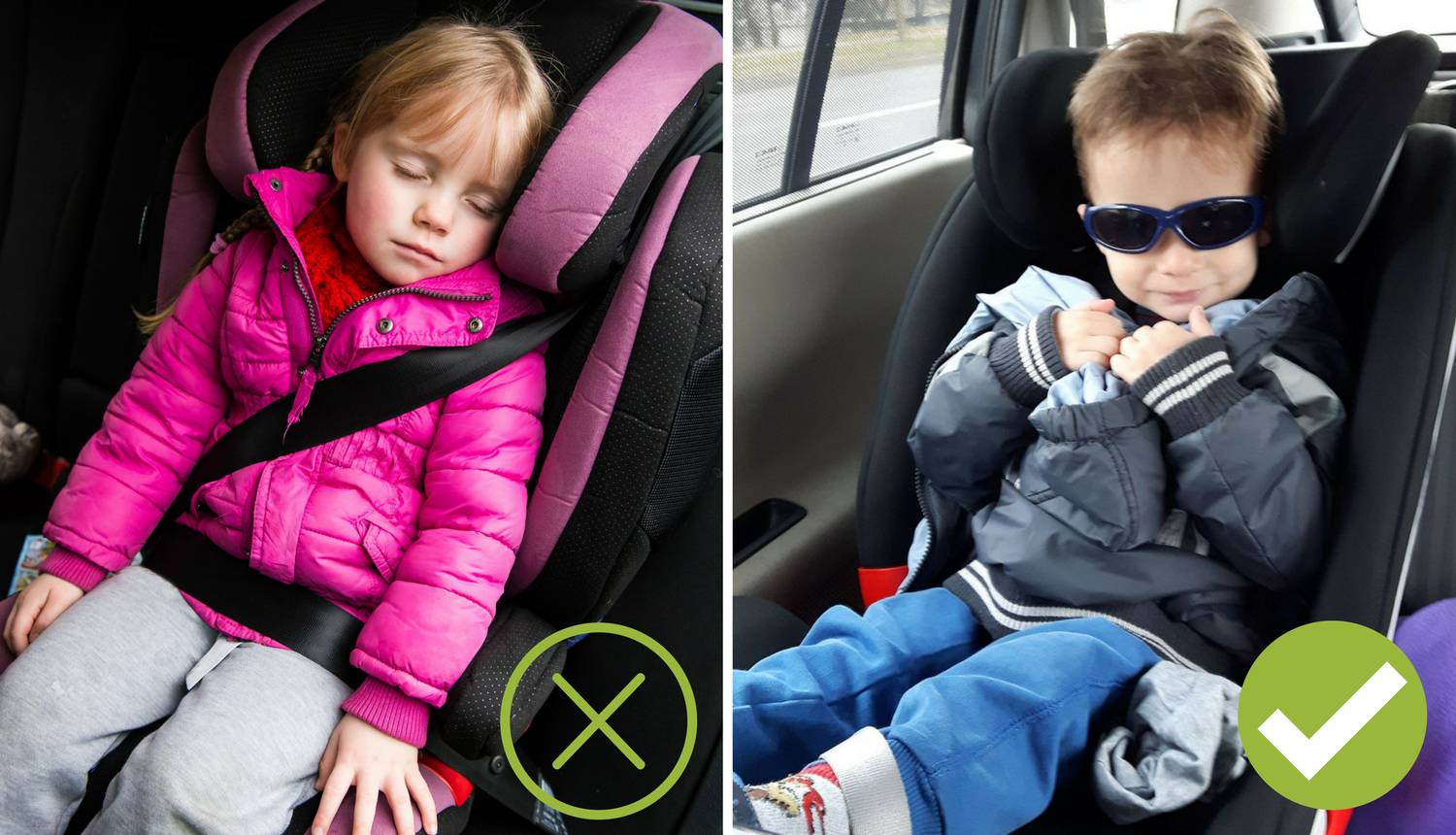 Nikad ne stavljajte djecu u autosjedalicu u zimskoj jakni!