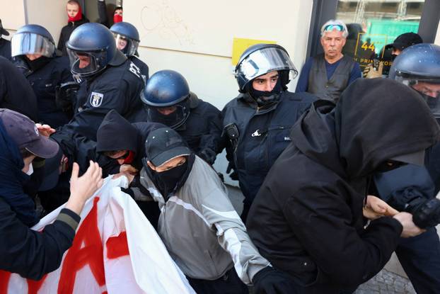 Right-wing protest at Friedrichshain district in Berlin