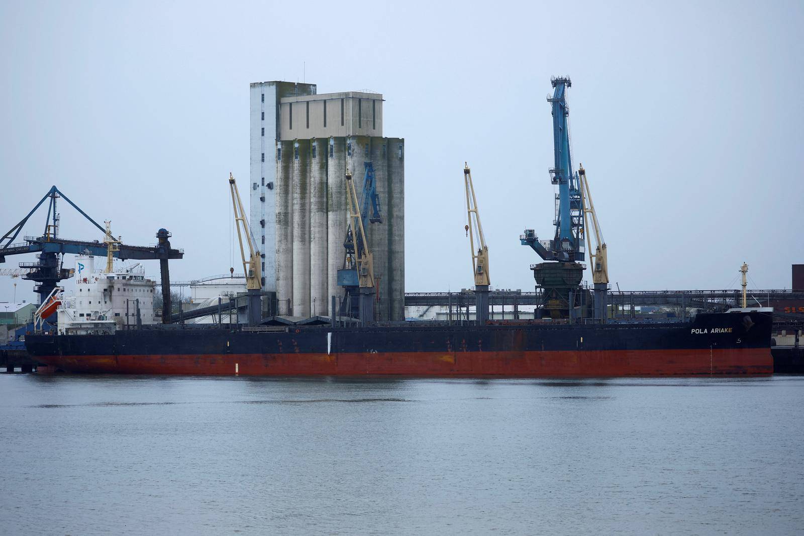 French customs officials seize the "Pola Ariake" cargo vessel over Russia sanctions in Lorient