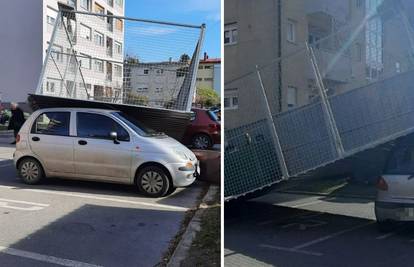 VIDEO Nevjerojatno: Vjetar u Koprivnici digao mobilnu garažu u zrak i oštetio auto