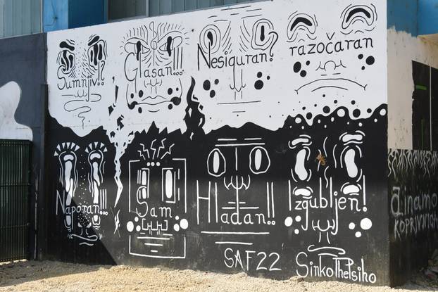 Bjelovar: Murali na pročelju sportske dvorane Srednje škole