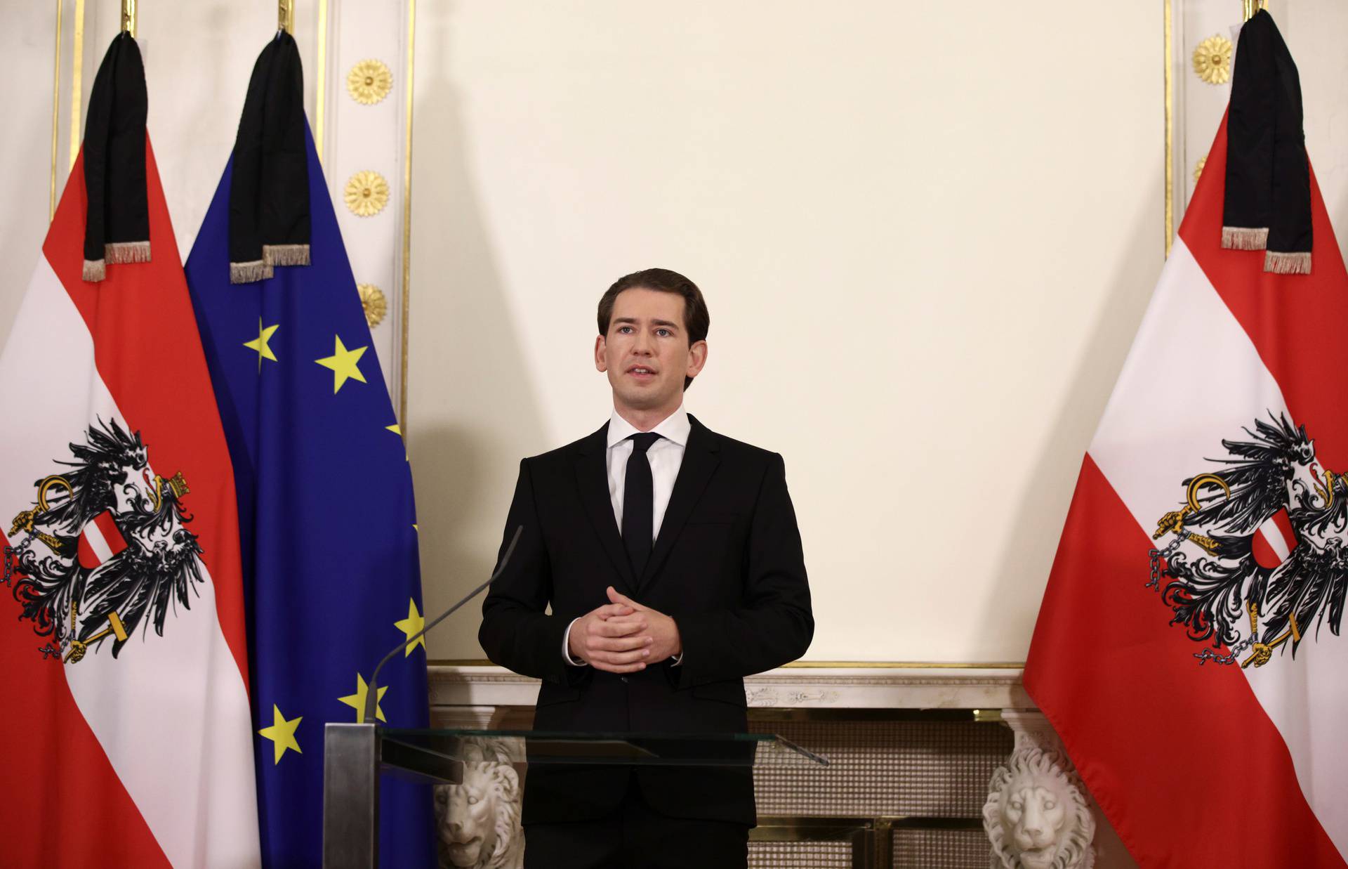 Austria's Chancellor Sebastian Kurz news conference after exchanges of gunfire in Vienna