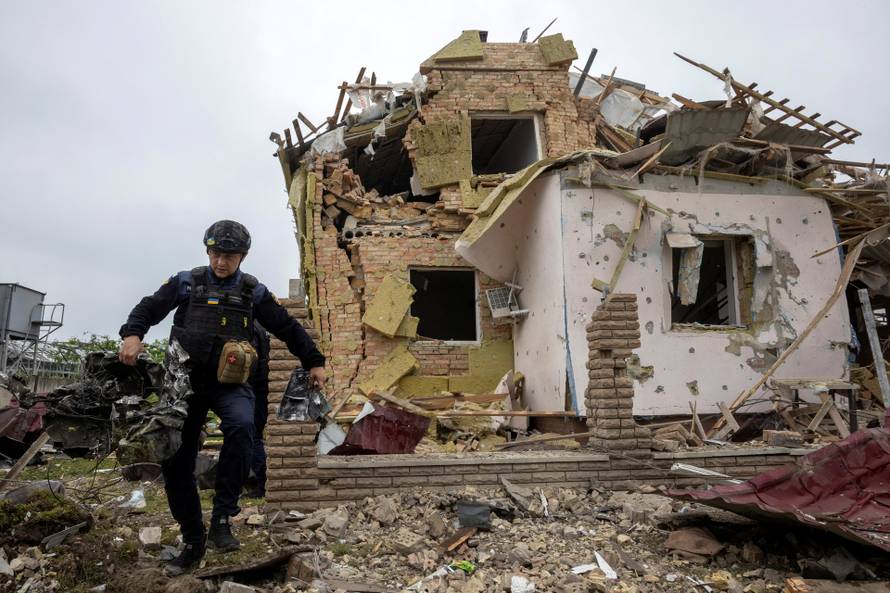 Aftermath of a Russian attack in Kyiv region