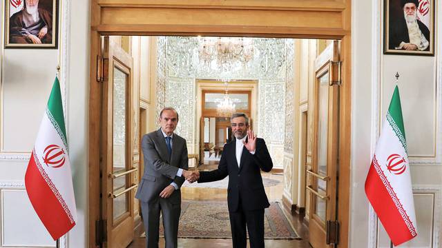 Iran's Deputy Foreign Minister and Chief Nuclear Negotiator Ali Bagheri Kani meets with Deputy Secretary General of the European External Action Service (EEAS), Enrique Mora, in Tehran