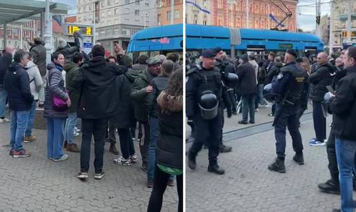 Pogledajte kako navijači Betisa s Trga bana Jelačića idu prema Maksimiru. Sve je puno policije