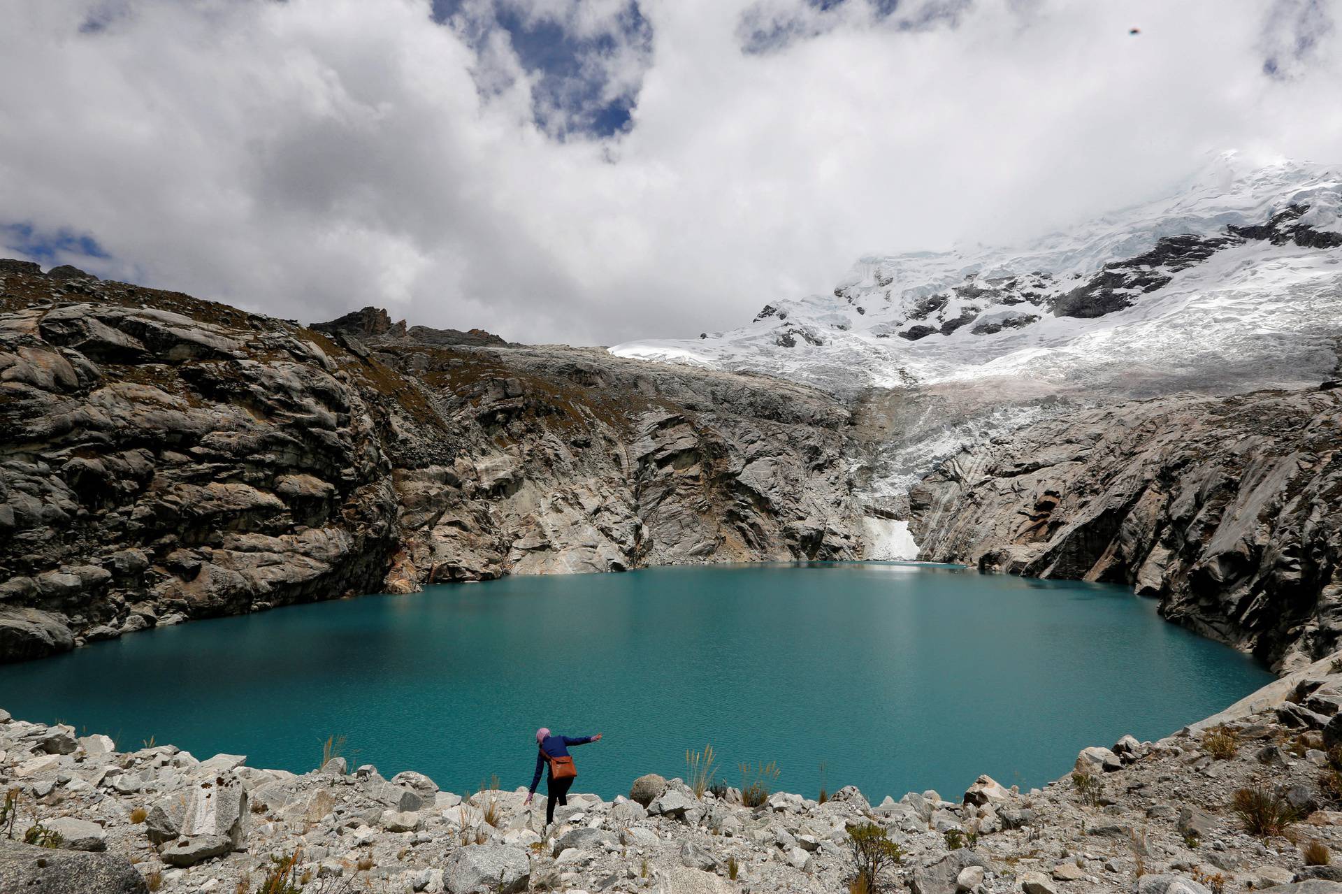FILE PHOTO: A general view of lake Laguna 513 in front of the Hualcan glacier in Huascaran natural reserve in Ancash