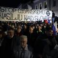 FOTO S fantomkama i bakljama na prosvjedu u Novom Mestu uzvikivali: 'Ubij, ubij Cigana!'