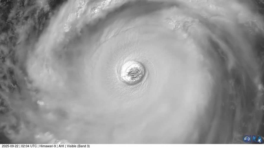 Satellite image shows Super Typhoon Ragasa over South China Sea