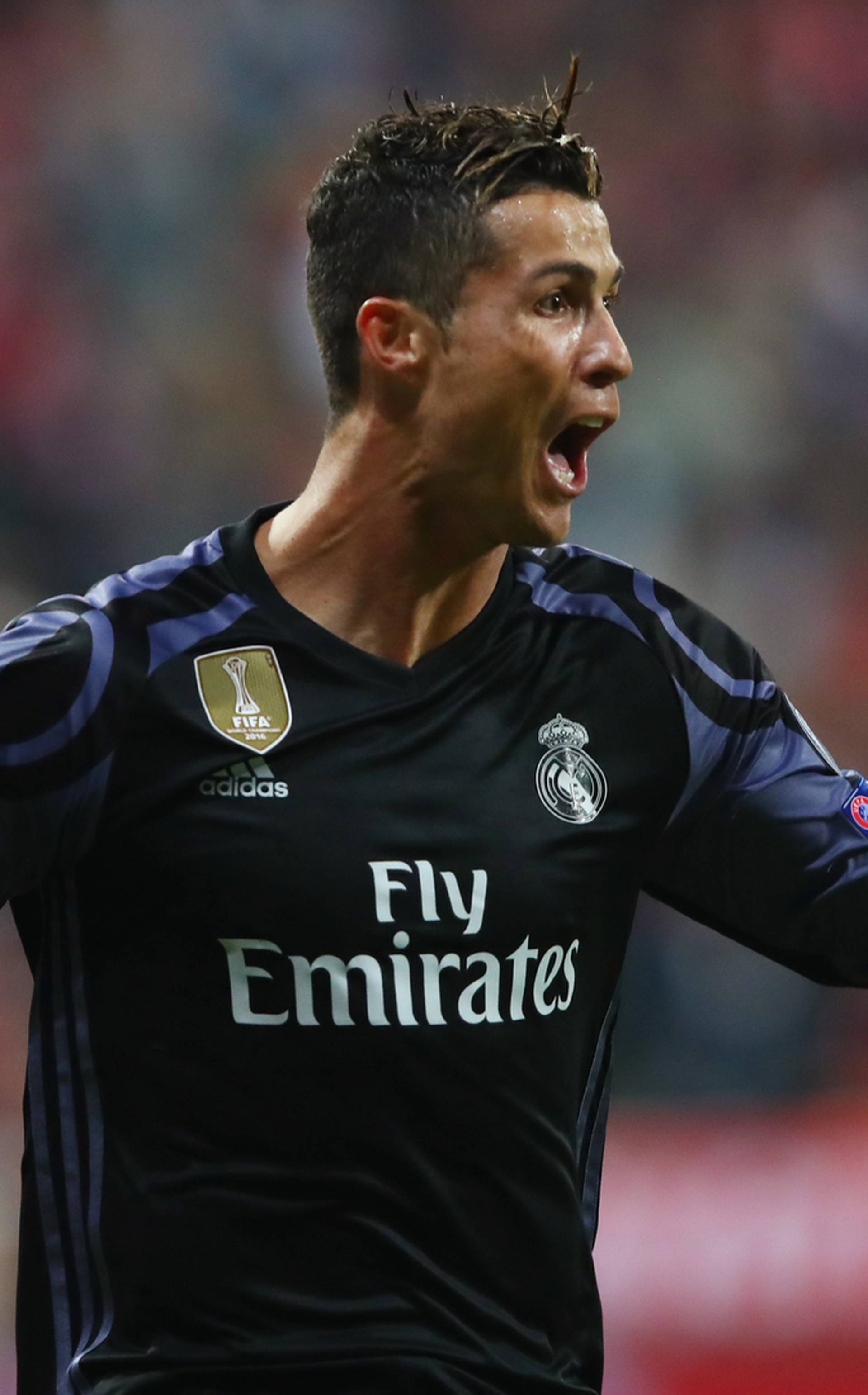 Real Madrid's Cristiano Ronaldo celebrates scoring their second goal