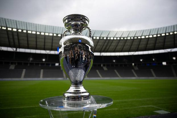 European Championship trophy in Berlin's Olympic Stadium