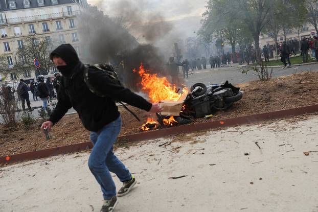 Tenth day of national strike and protest in France against the pension reform