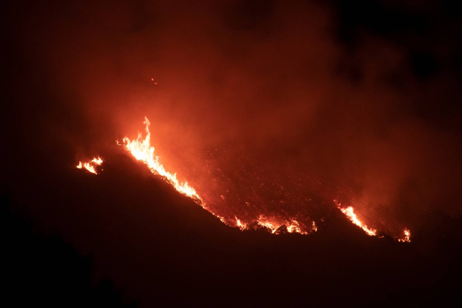 The Bobcat Fire burns near Mount Wilson Observatory in Los Angeles