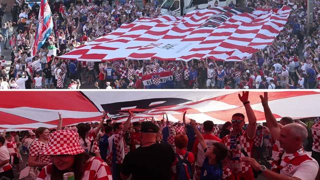 VIDEO Pogledajte razvlačenje ogromne hrvatske navijačke zastave u središtu Leipziga!