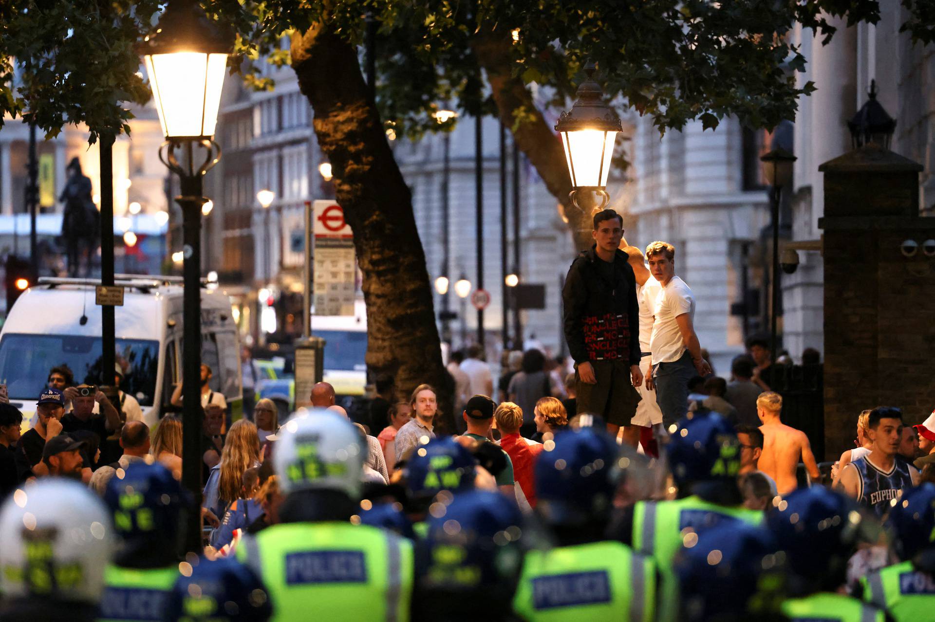 People protest illegal immigration, in London