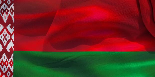 Belarus flag - realistic waving fabric flag