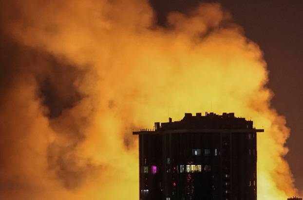 Russian drone and missile strike in Kyiv