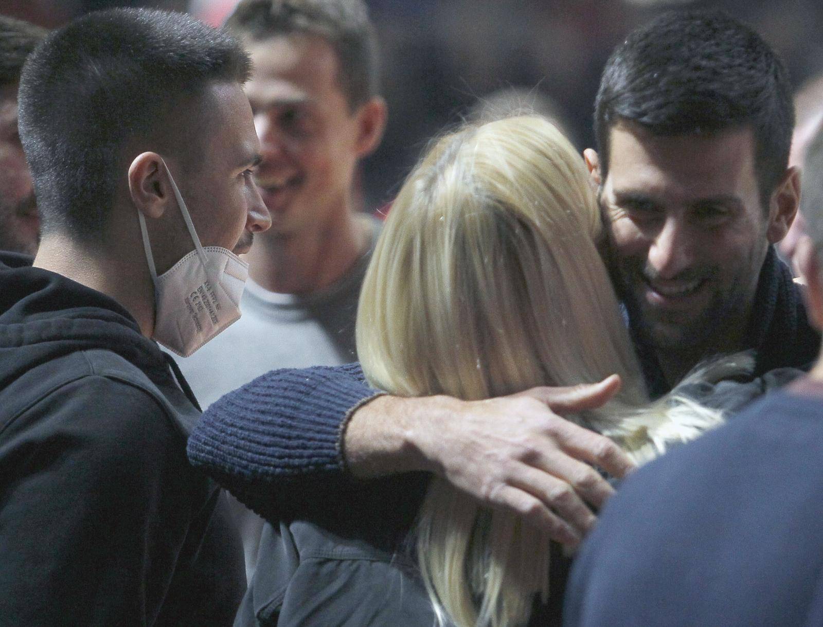 Beograd: Novak Đoković na košarkaškoj utakmici između Crvene Zvezde i Barcelona
