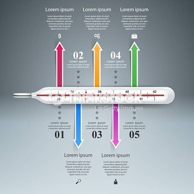 Thermometer business infographics. Health icon