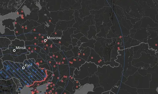 Pogledajte karte. Ovo su ruske baze i zračne luke koje će se naći pod ukrajinskim udarom