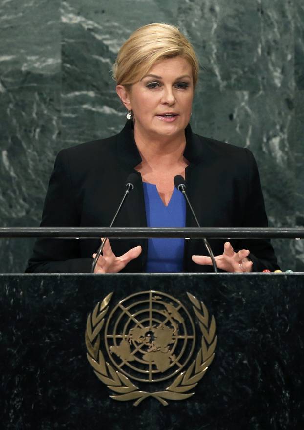 President Kolinda Grabar-Kitarovic of Croatia addresses the United Nations General Assembly in New York
