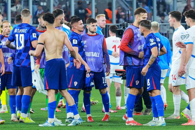 Osijek: Slavlje Hrvatske na stadionu nakon pobjede nad Češkom rezultatom 5:1