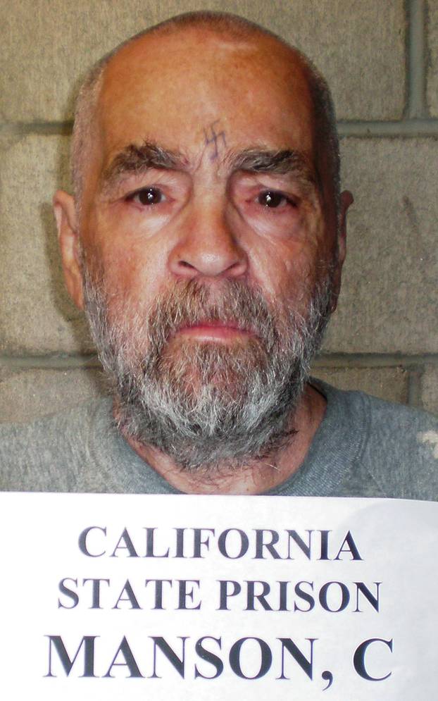 FILE PHOTO -  Handout image of convicted murderer Charles Manson in California prison
