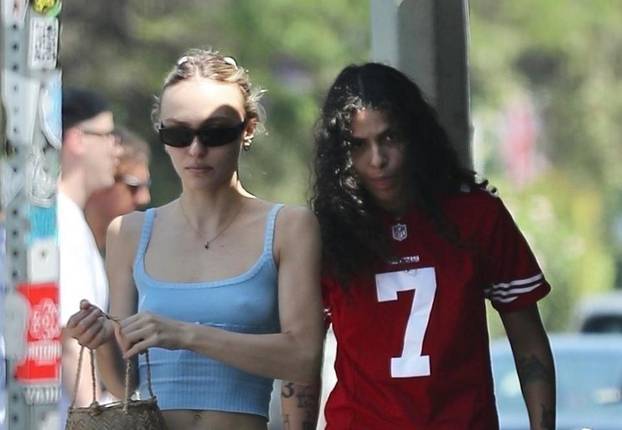 *EXCLUSIVE* Lily-Rose Depp goes to lunch with girlfriend 070 Shake at Crossroads **Web Must Call For Pricing**
