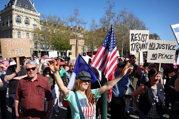 Anti-Trump 'Hands Off!' protest, in Paris