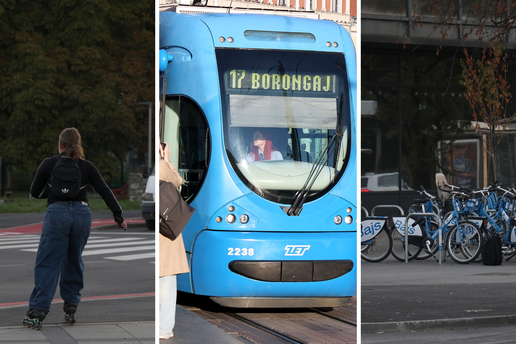 U&Zcaron;IVO Veliki &scaron;trajk u Zagrebu. Ljudi putuju Bajsevima, neki i na rolama. Oglasili se iz Grada