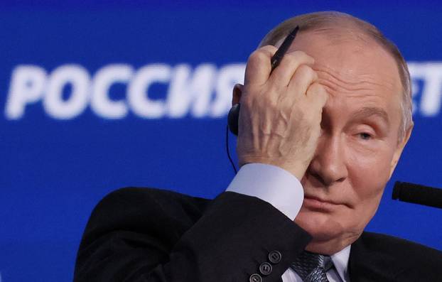Russian President Vladimir Putin attends the VTB Investment Forum 'Russia Calling' in Moscow
