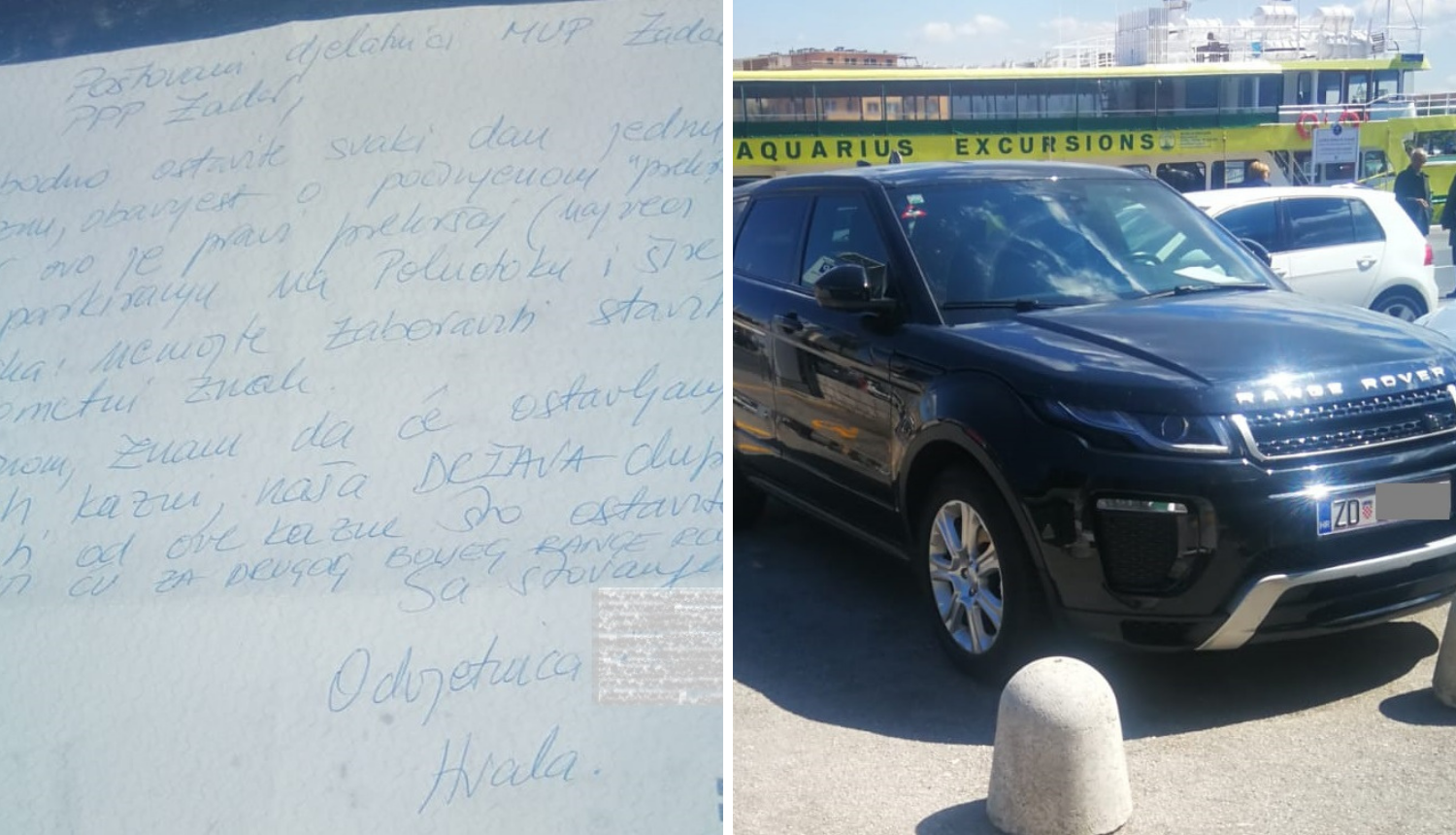 Zadranka parkirala pa ostavila poruku MUP-u: 'Slobodno dajte kaznu, zaradit ću za bolji auto'