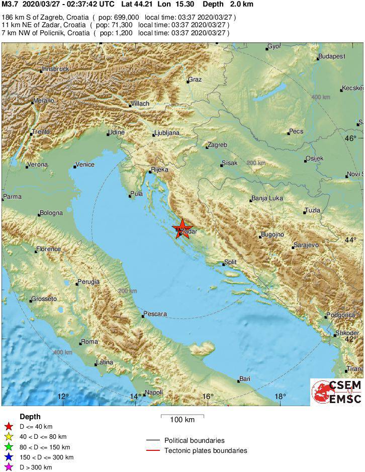 Potres usred noći kod Zadra: Užas, čulo se kao eksplozija!