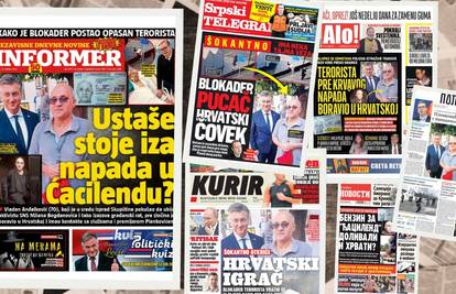 Pogledajte ludosti s naslovnica Vučićevih medija: Za 'Ćacilend' pucnjavu krive Plenkija i ustaše