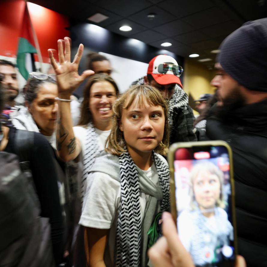 Participants of the Global Sumud Flotilla arrive in Athens after Israel detention