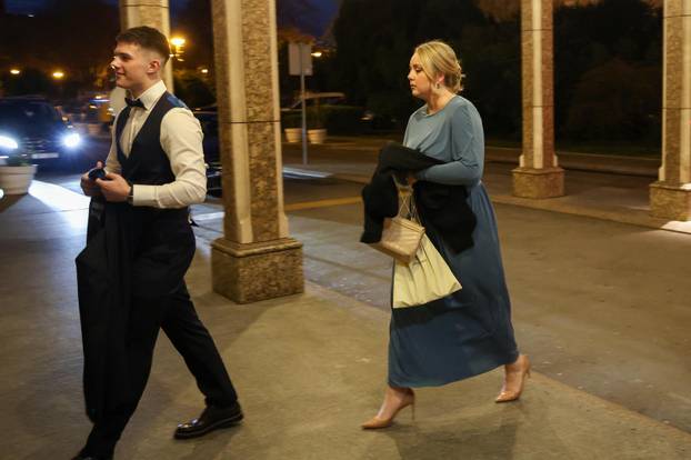 Zagreb: Dolazak uzvanika na svadbu Marijana Kustića i Nike Perenčević