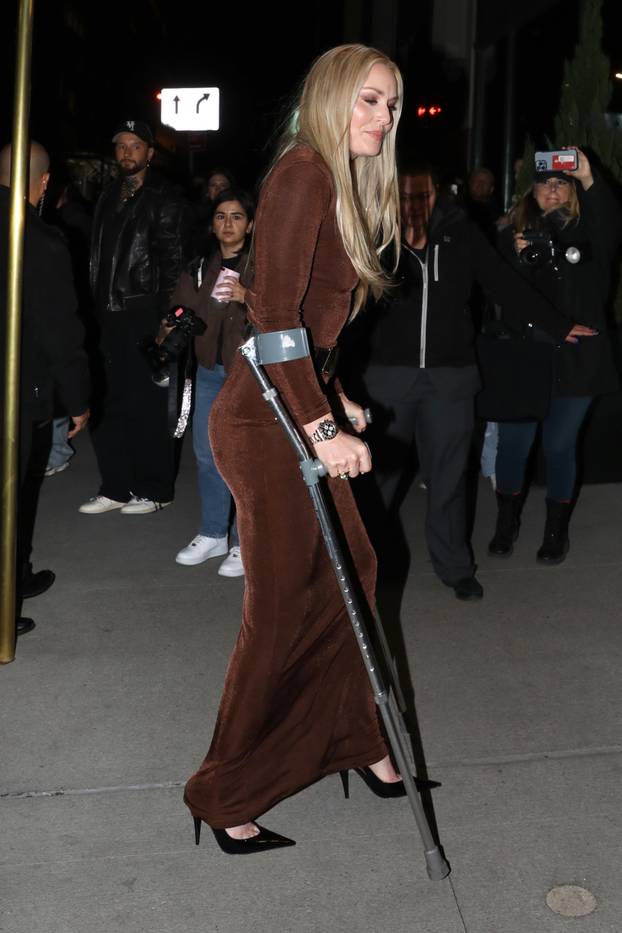 Lindsey Vonn arrives at Jeff Bezos' pre-Met Gala party in NYC