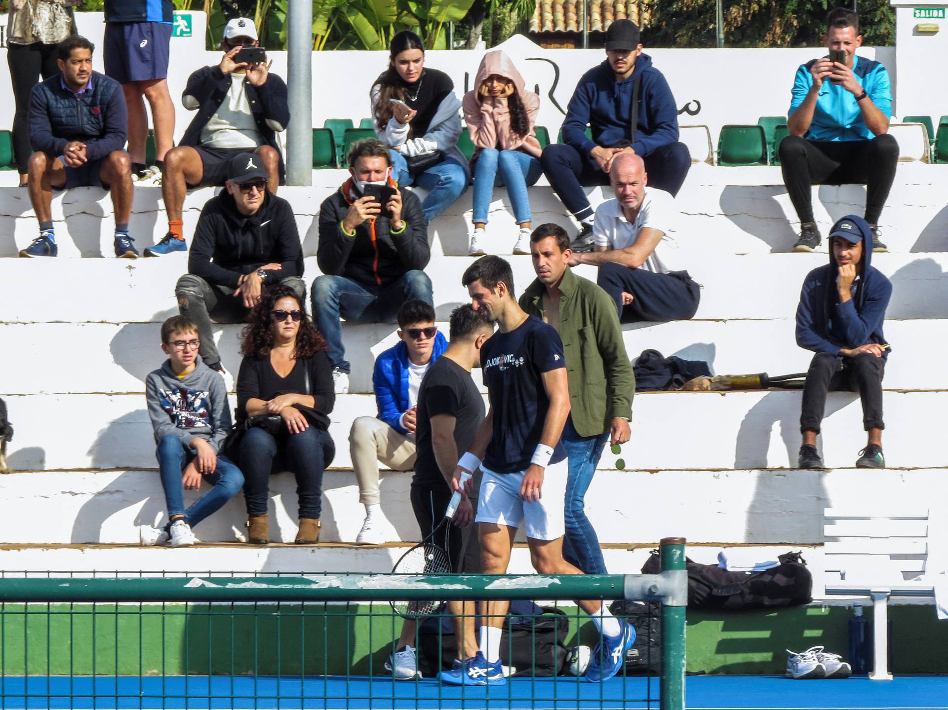 Djokovic training at Puente Romano Tennis Club in Marbella