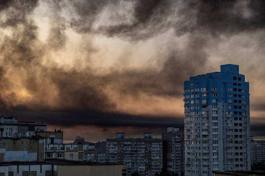 Russian drone and missile strike in Kyiv