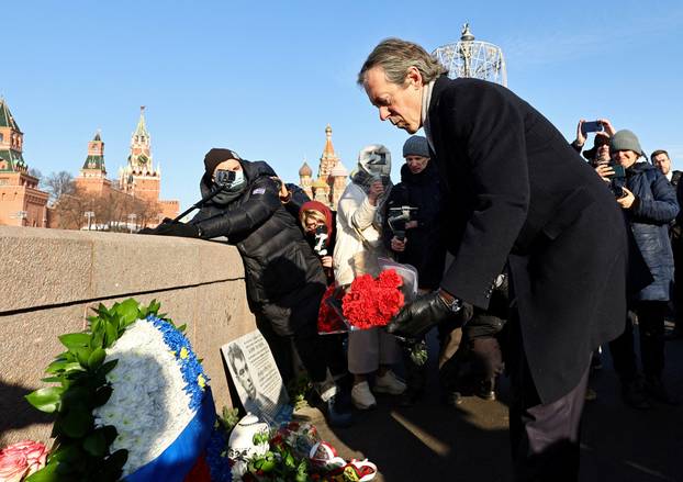 The 10th anniversary of the assassination of Russian opposition politician Boris Nemtsov in Moscow