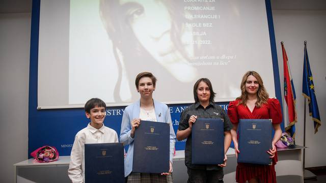 Zagreb: Dodjela Godišnje nagrade „Luka Ritz“ za promicanje tolerancije i škole bez nasilja