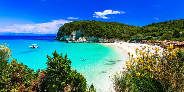 Most beautiful beaches of Greece - Vrika in Antipaxos island.