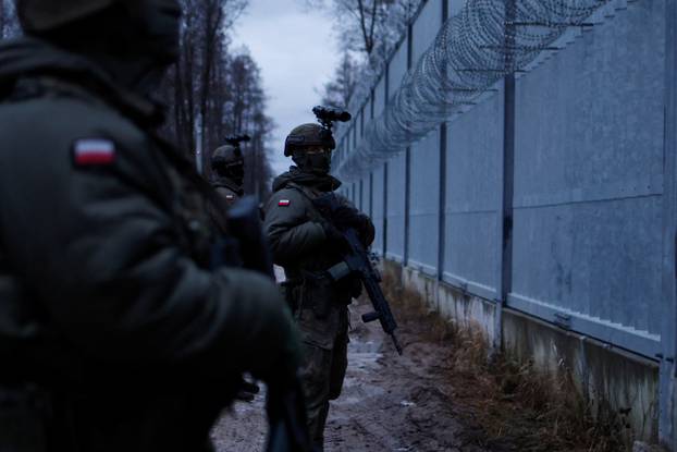Polish soldiers from 18th Mechanized Division guard Poland's border with Belarus as a part of the operation 'Secure Podlasie'