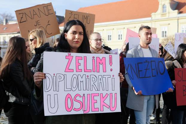 Studenti socijalnog rada u Osijeku prosvjeduju, traže diplomski studij