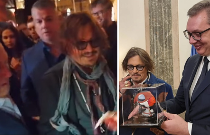 Depp pojavom oduševio fanove u Beogradu, a Vučića figuricom