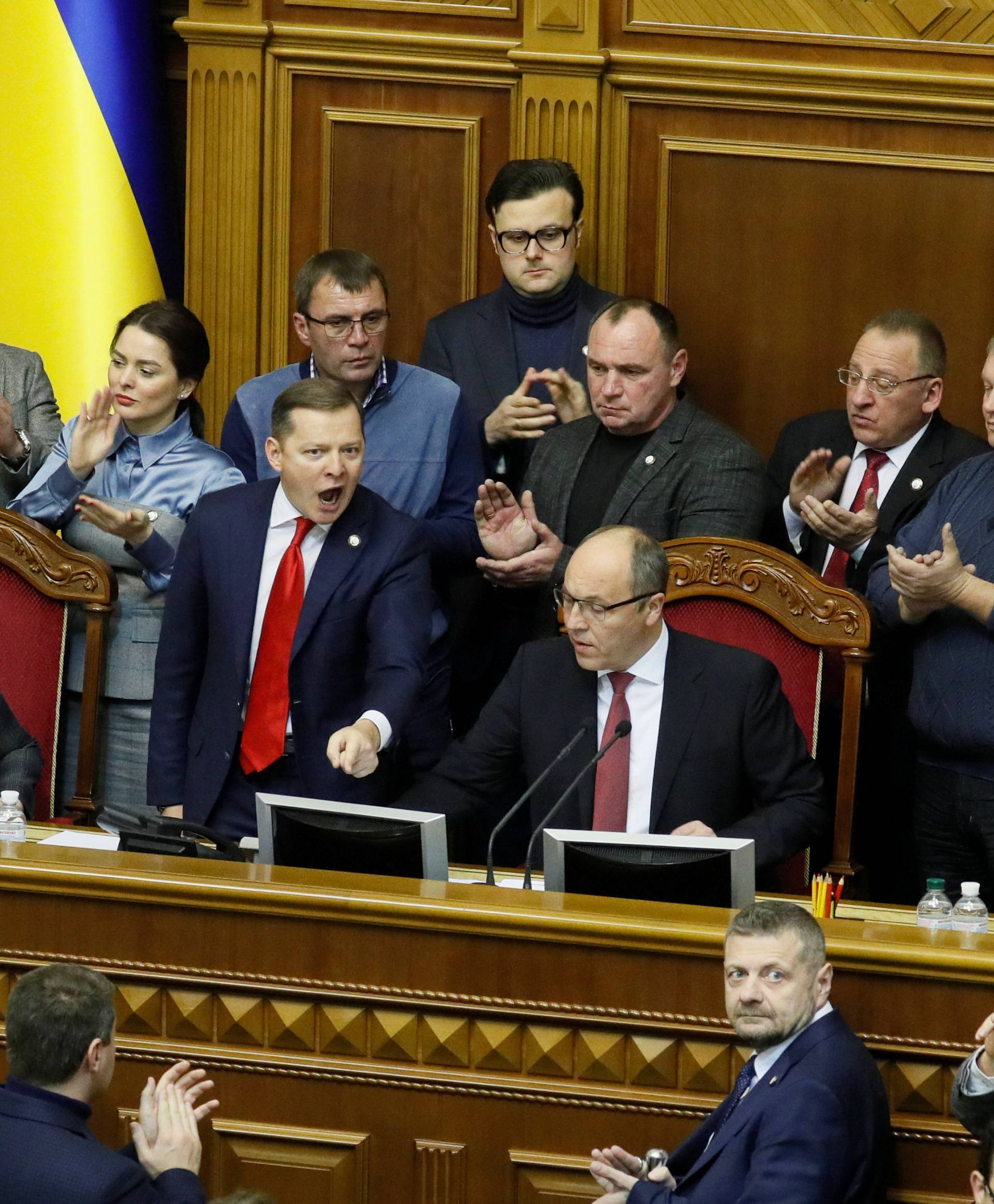 Radical party leader Lyashko attends a parliament session in Kiev
