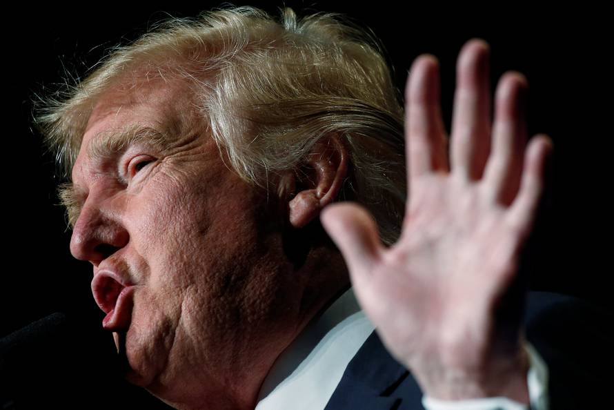 Republican presidential nominee Donald Trump attends a campaign rally in Reno