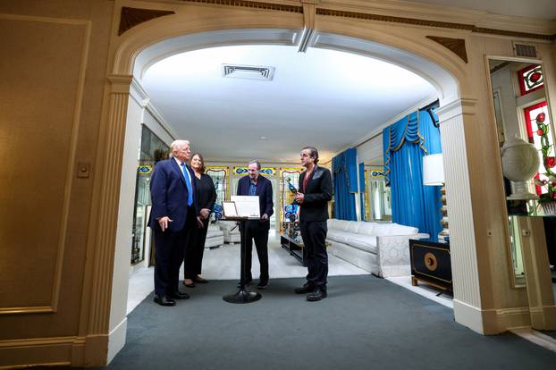 U.S. President Donald Trump visits Graceland, the home of Elvis Presley, in Memphis