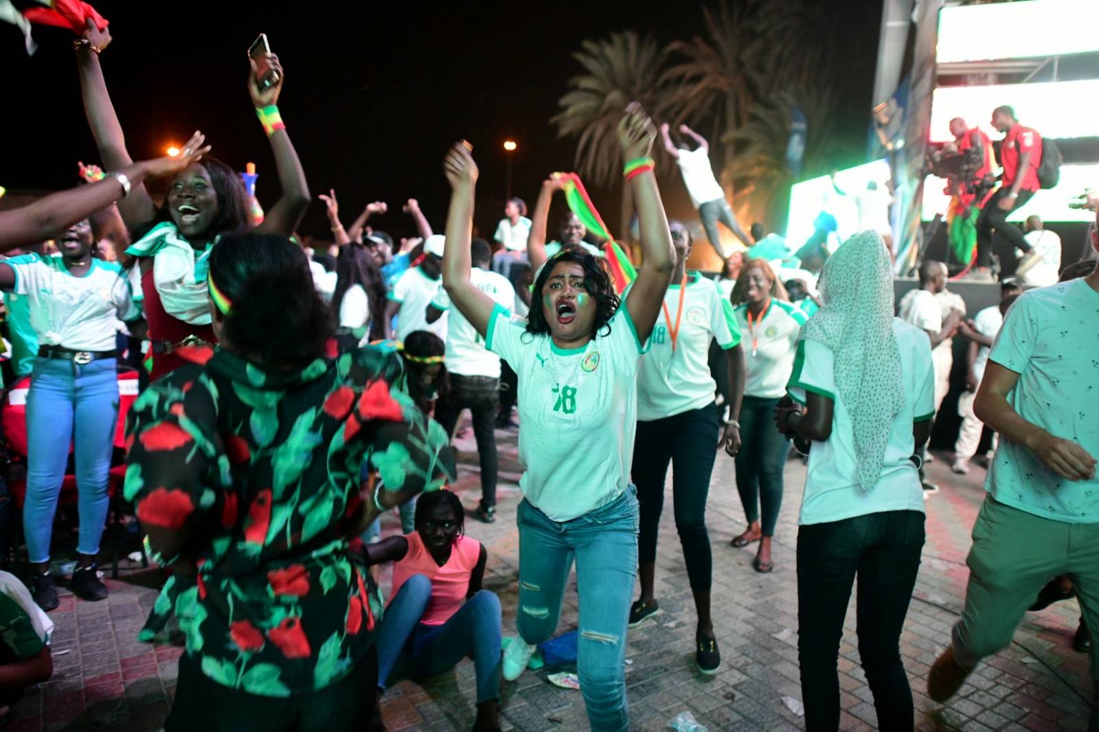 Fans watch the Africa Cup of Nations 2019 - Final - Senegal v Algeria